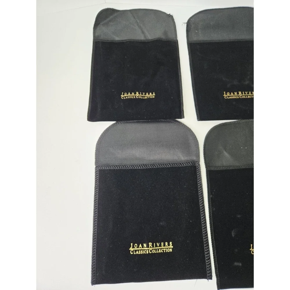 Joan‎ Rivers Classic Collection black velvet jewlery pouch lot of 5 6